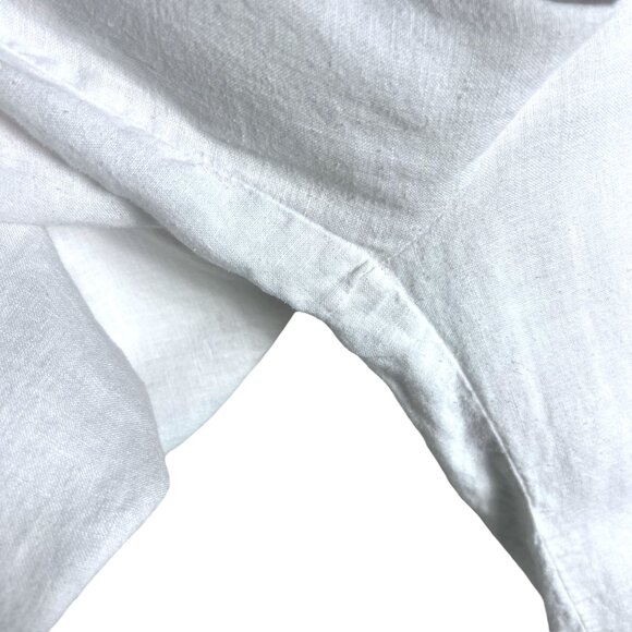 FLAX 100% Linen Wide Leg Elastic Waist Pants in White Size L (14, 16, 18) - Picture 5 of 11